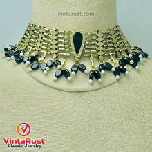 Load image into Gallery viewer, Vintage Woven Pearls and Stones Afghani Choker