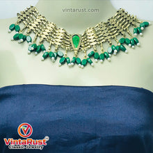 Load image into Gallery viewer, Vintage Woven Pearls and Stones Afghani Choker