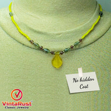 Load image into Gallery viewer, Yellow Beaded Chain Necklace