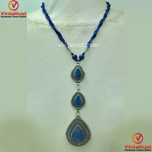 Load image into Gallery viewer, Bohemian Lapis Lazuli Stone Teardrop Pendant Necklace
