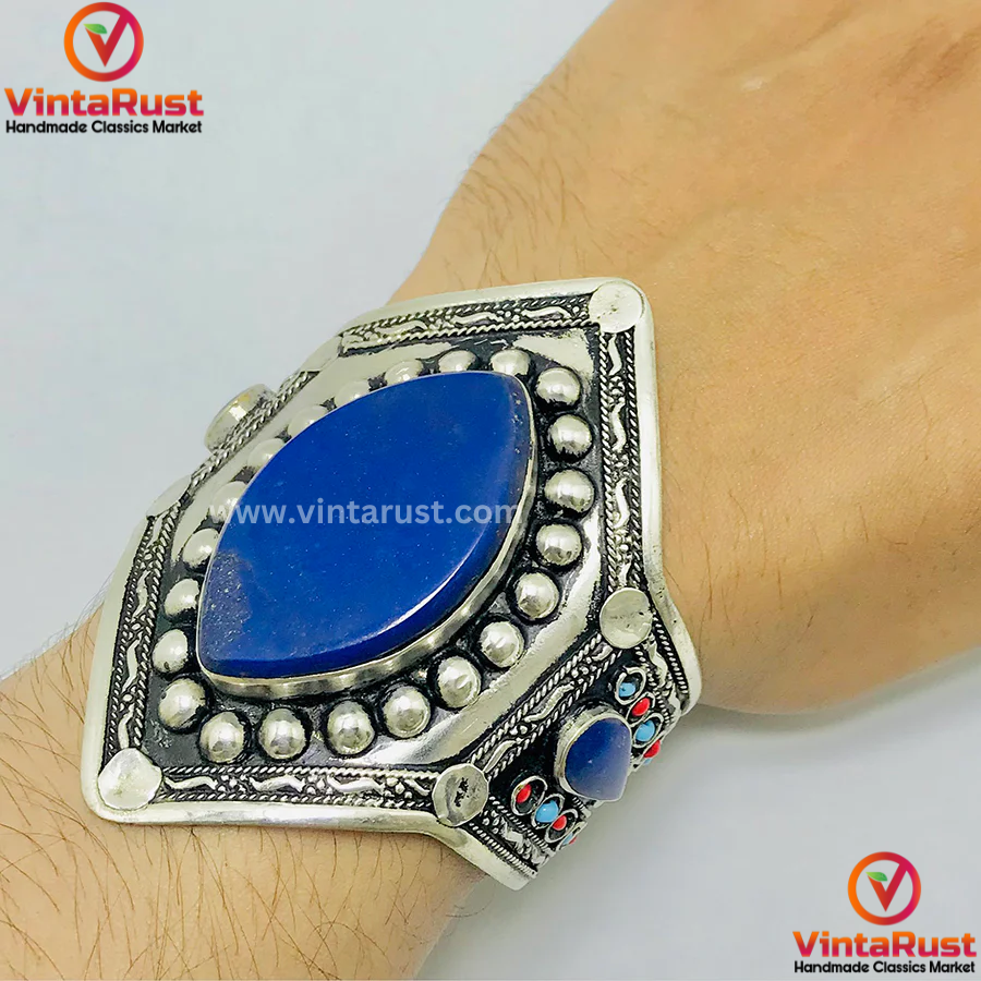 Handmade Boho Lapis Lazuli Gemstone Bracelet
