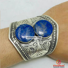 Load image into Gallery viewer, Lapis Lazuli Natural Gemstone Cuff Bracelet
