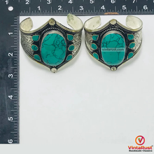 Load image into Gallery viewer, Handmade Silvered Metal Patterned Cuff Bracelet
