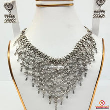 Load image into Gallery viewer, Silver Jewelry Set- Choker Necklace With Earrings
