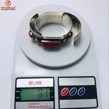 Load image into Gallery viewer, Tribal Kuchi Handcuff Bracelet With Stones and Beads
