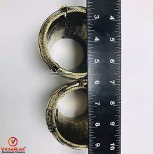 Load image into Gallery viewer, Tribal Golden Massive Handcuff Hinged Bracelet

