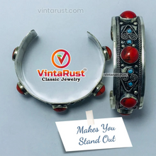 Load image into Gallery viewer, Handmade Tribal Statement Stones Bracelet
