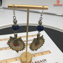 Load image into Gallery viewer, Vintage Coins and Stone Dangle Earrings
