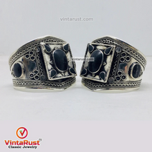 Load image into Gallery viewer, Handmade Boho Cuff Bracelet inlaid With Stones
