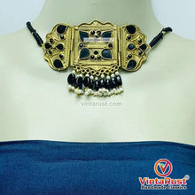 Load image into Gallery viewer, Black Amulet Choker Necklace With Earrings
