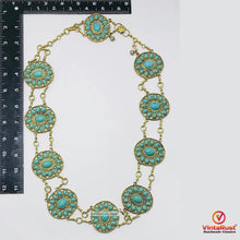 Load image into Gallery viewer, Handmade Tribal Turquoise Belly Dance Belt
