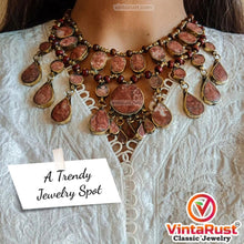 Load image into Gallery viewer, Brown Tribal Beaded Chain Choker Necklace
