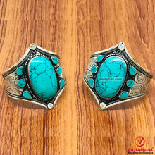 Load image into Gallery viewer, Handmade Silvered Metal Patterned Cuff Bracelet
