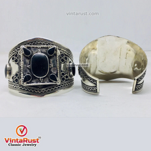 Load image into Gallery viewer, Handmade Boho Cuff Bracelet inlaid With Stones
