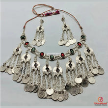 Load image into Gallery viewer, Tribal Coins Choker Necklace &amp; Dangle Earrings Jewelry Set
