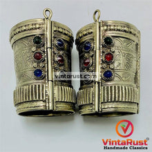 Load image into Gallery viewer, Gypsy Cuff Inlaid With Multicolor Glass Stones Bracelet
