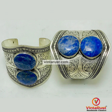Load image into Gallery viewer, Lapis Lazuli Natural Gemstone Cuff Bracelet

