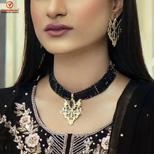 Load image into Gallery viewer, Black Beads With Motif Jewelry Set
