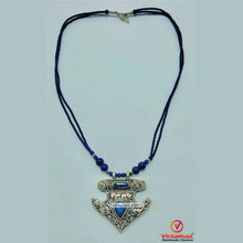 Load image into Gallery viewer, Handmade Lapis Lazuli Necklace with Silver Blue Stone Ring
