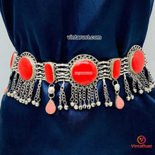 Load image into Gallery viewer, Vintage Coral Stone Belly Dance Belt, Afghan  Belt
