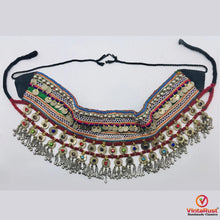 Load image into Gallery viewer, Vintage Kuchi Belt With Coins and Multicolor Glass Stones
