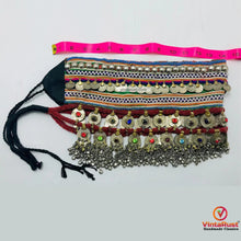 Load image into Gallery viewer, Vintage Kuchi Belt With Coins and Multicolor Glass Stones
