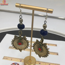 Load image into Gallery viewer, Vintage Coins and Stone Dangle Earrings
