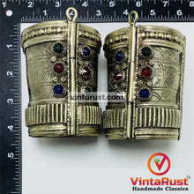 Load image into Gallery viewer, Gypsy Cuff Inlaid With Multicolor Glass Stones
