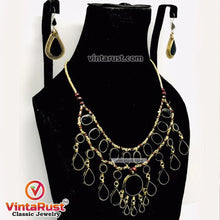 Load image into Gallery viewer, Tribal Black Stones Necklace With Earrings Jewelry Set
