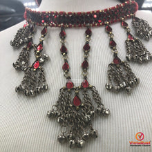 Load image into Gallery viewer, Boho Tribal Red Glass Stones Choker Necklace
