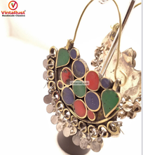 Load image into Gallery viewer, Multicolor Light weight Earrings With Silver Bells
