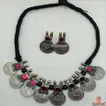 Load image into Gallery viewer, Vintage Coins Antique With Glass Stones jewelry set
