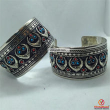 Load image into Gallery viewer, Kuchi Tribal Boho Turquoise and Red Beads Cuffs
