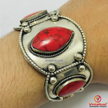 Load image into Gallery viewer, Red Coral Stone Handmade Bracelet
