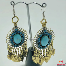 Load image into Gallery viewer, Handmade Turquoise Boho Chandelier Dangle Earrings
