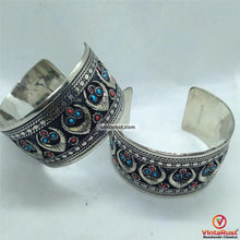Load image into Gallery viewer, Kuchi Tribal Boho Turquoise and Red Beads Cuffs
