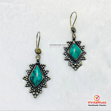 Load image into Gallery viewer, Boho Turquoise Sterling Silver Dangle Earrings
