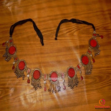 Load image into Gallery viewer, Vintage Coral Stone Belly Dance Belt, Afghan  Belt
