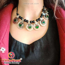 Load image into Gallery viewer, Vintage Coins and Glass Stones Jewelry Set
