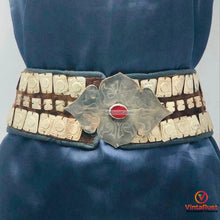 Load image into Gallery viewer, Turkman Belly Belt, Vintage Tribal Belt With Silver Motif
