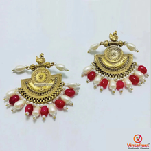 Load image into Gallery viewer, Kuchi Gold-Tone Multicolor Beaded Earrings
