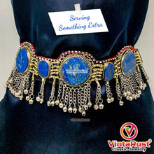 Load image into Gallery viewer, Handmade Kuchi Stones Belt With Silver Bells
