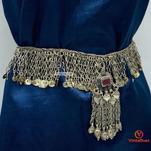 Load image into Gallery viewer, Tribal Silver Kuchi Belly Belt With Dangling Tassels
