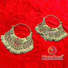 Load image into Gallery viewer, Handmade Kuchi Tassel Earrings Tribal Jewelry
