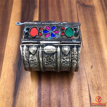 Load image into Gallery viewer, Tribal Vintage Glass Stone Boho Handcuff Bracelet
