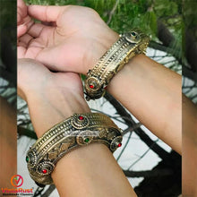 Load image into Gallery viewer, Antique Boho Tribal Cuff Bracelet
