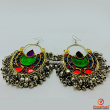 Load image into Gallery viewer, Antique Kuchi Earrings with Dangling Bells
