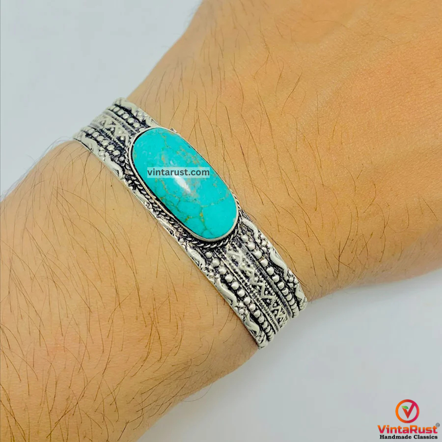 Turkoman Traditional Hippie Style Turquoise Bracelet