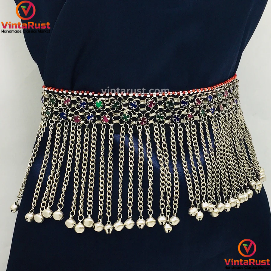 Tribal Chain Belt With Long Dangling Bells