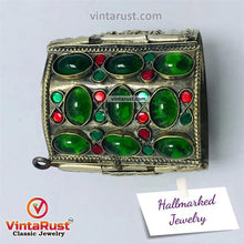 Load image into Gallery viewer, Vintage Gypsy Cuff Bracelet With Big Glass Stones
